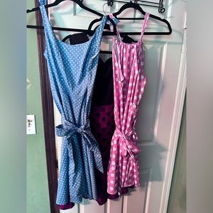 3 small polka dot sleeveless dress